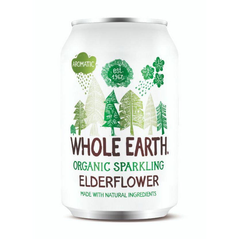 WHOLE EARTH Org Elderflower Drink Can          Size - 24x330ml