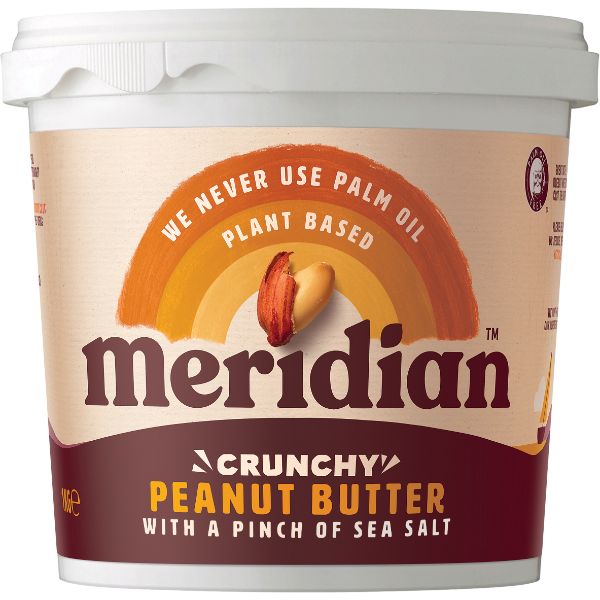 MERIDIAN NUT BUTTERS Peanut Butter Crunchy With Salt Tu Size - 6x1.0 Kg