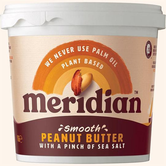 MERIDIAN NUT BUTTERS Peanut Butter Smooth With Salt Tub Size - 6x1.0 Kg