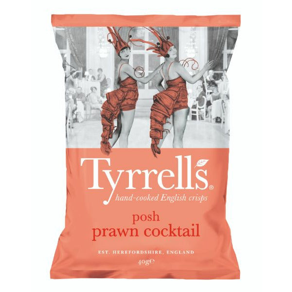 TYRRELLS CRISPS Posh Prawn Cocktail                Size - 24x40g