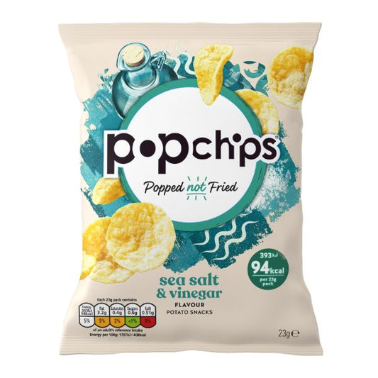 POPCHIPS Popchips Salt & Vinegar Crisps     Size - 24x23g