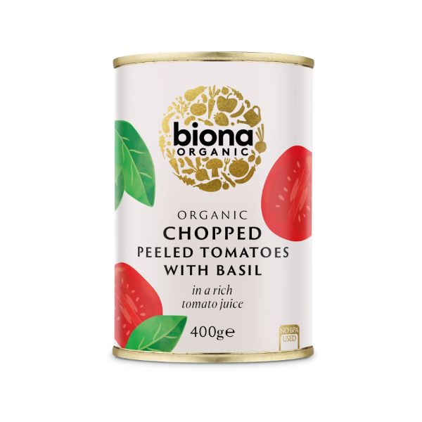 BIONA Organic Chopped Tomatoes & Basil   Size - 12x400g