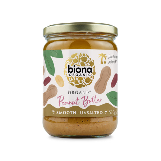 BIONA Peanut Butter Organic Smooth/ no salt     Size  6x500g