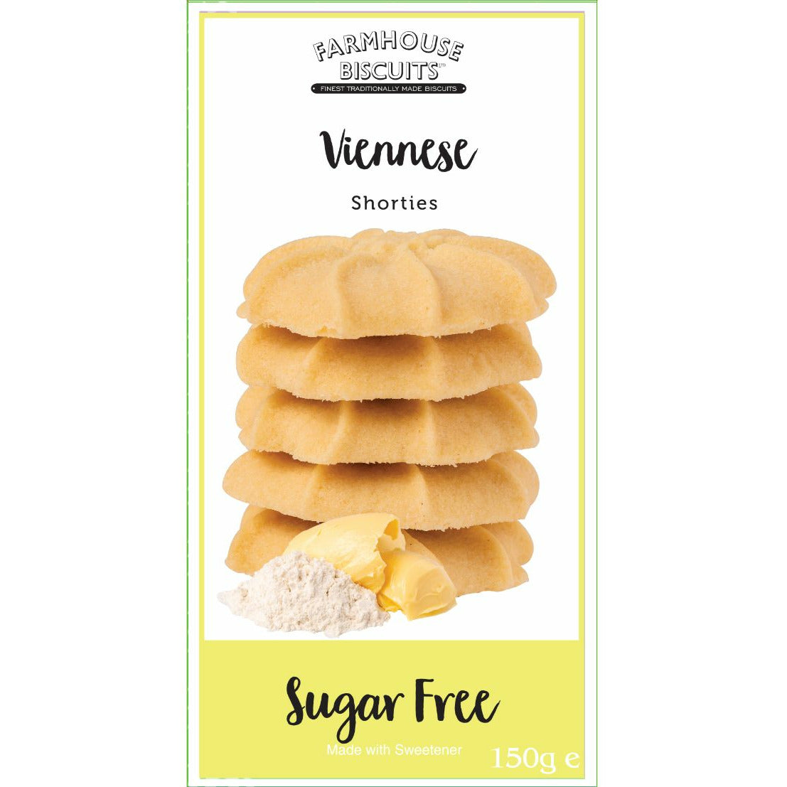 FARMHOUSEBISCUITS Sugar Free Viennese Shorties       Size - 12x150g