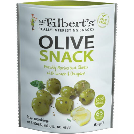 MR MR FILBERTS Green Olive Lemon & Oregano Olives Size - 8x65g