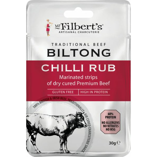 MR FILBERTS Biltong Chilli Rub Flavour         Size - 20x30g