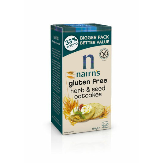 NAIRNS Gluten Free Seed Oatcakes                  Size - 8x180g