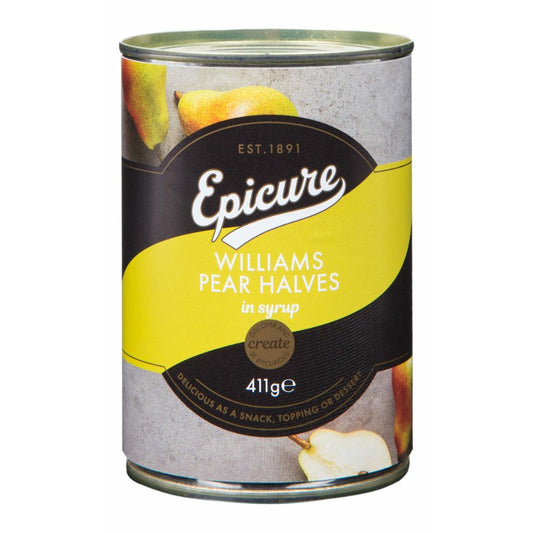 EPICURE Williams Pear Halves in Syrup      Size - 12x411g