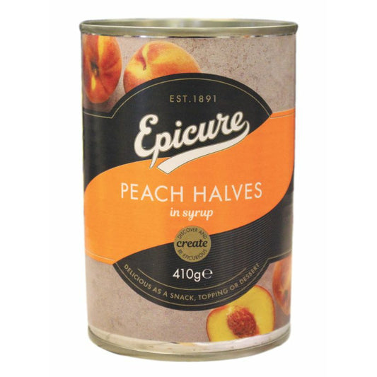 EPICURE Peach Halves in Syrup              Size - 12x410g