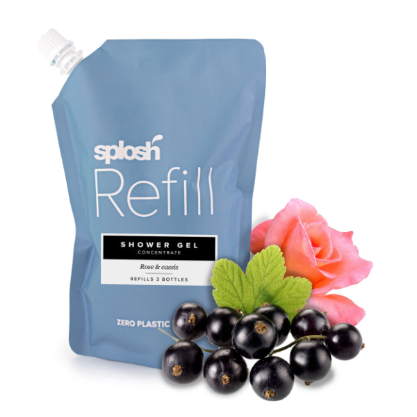 SPLOSH Shower gel refill - rose & cassis     Size  6x420ml
