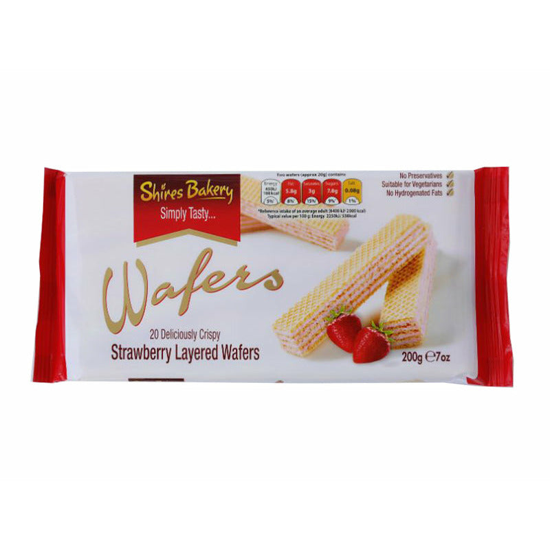 SHIRES WAFERS Strawberry Wafers                  Size - 12x200g