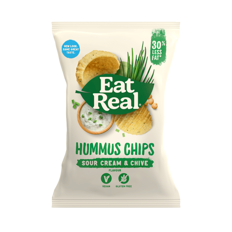 EAT REAL Hummus Cream & Chive Chips                       Size - 10x135G